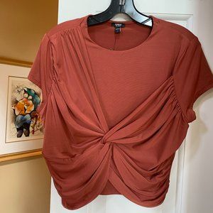 NWT -Express Body Contour Copper Crop Top with Twist  Sz L